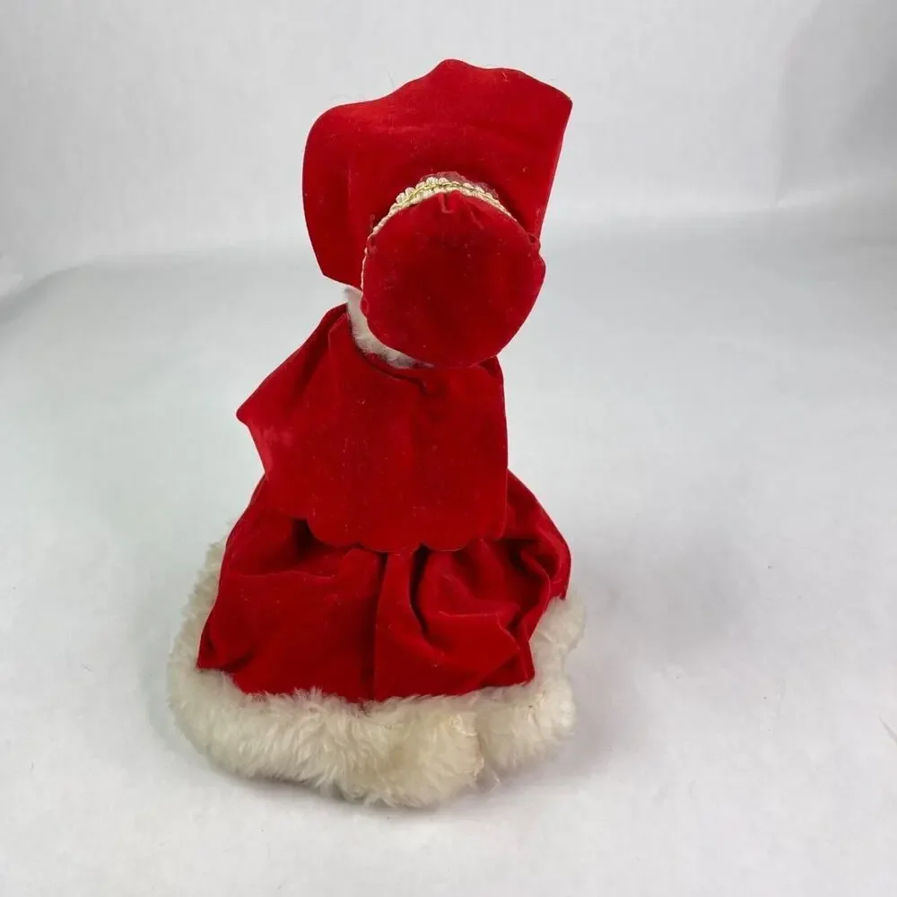 Vintage Christmas Caroler Musical Doll Animated Wind Up Made in Japan
